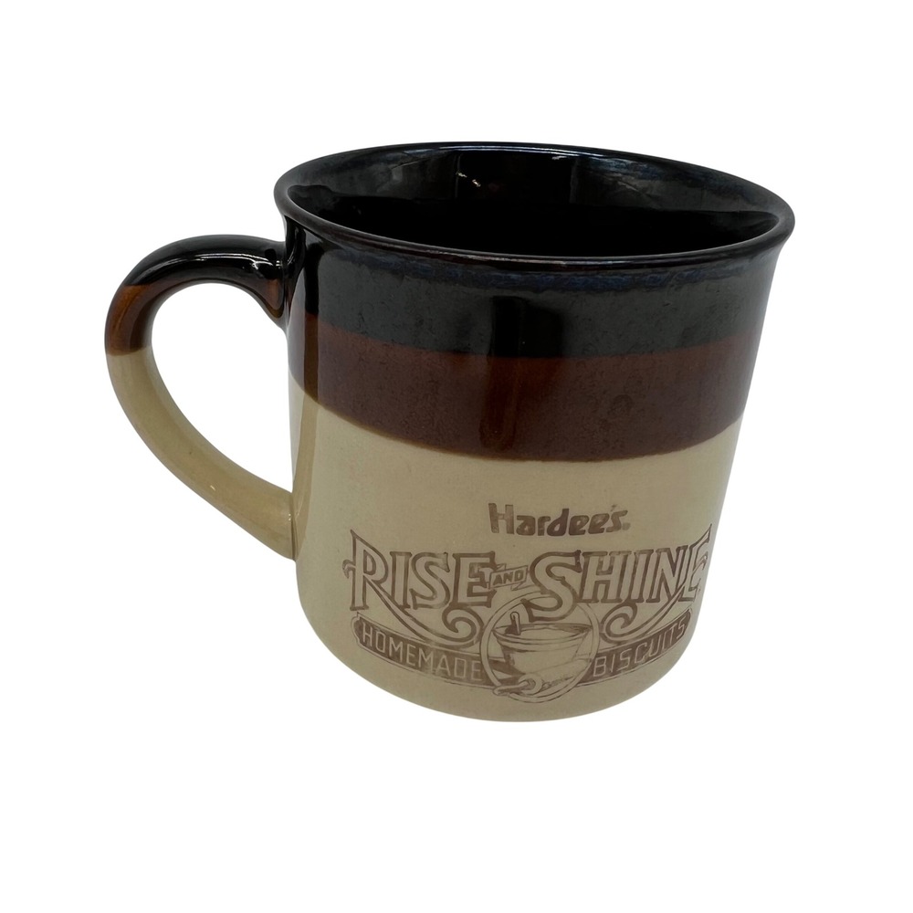 Vintage 1989 Hardees Rise And Shine Homemade Biscuits Coffee Mug Ceramic Retro